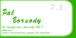 pal borsody business card